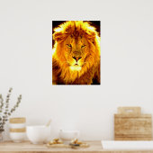 Motivatie leiderschap Lion Pop Art Poster (Keuken)