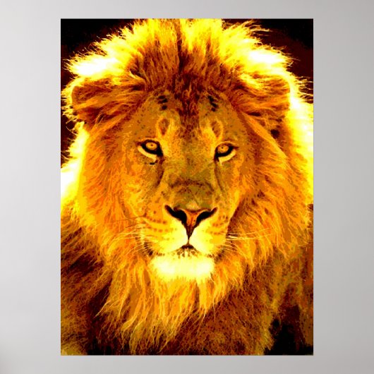 Motivatie leiderschap Lion Pop Art Poster (Voorkant)