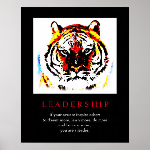 Motivatie leiderschap Pop Art Tiger Poster