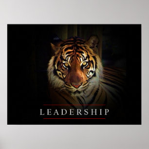 Motivatie leiderschap Tiger Eyes Poster Print
