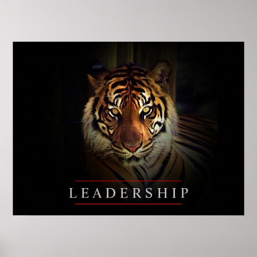 Motivatie leiderschap Tiger Eyes Poster Print (Voorkant)