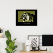 Motivatie leiderschap Tijger gezicht Poster Print (Thuiskantoor)