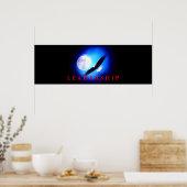Motivatie leiderschap Vliegende Eagle Blue Poster (Keuken)