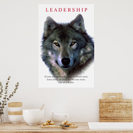 Motivatie leiderschap Wolf Eyes Poster (Keuken)