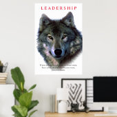 Motivatie leiderschap Wolf Eyes Poster (Thuiskantoor)