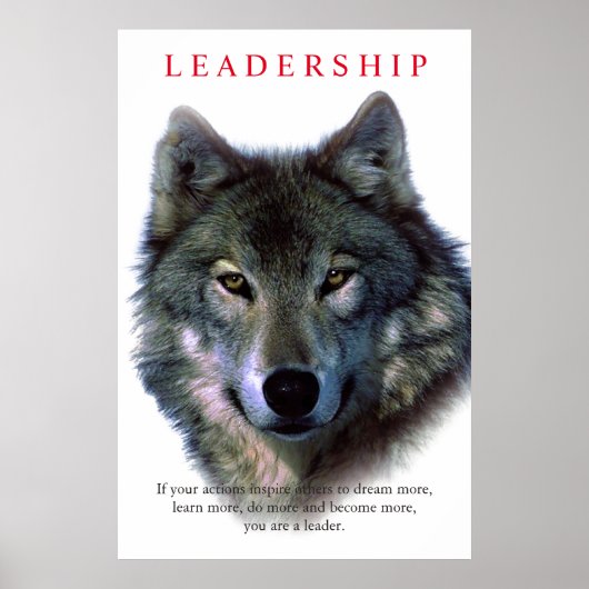 Motivatie leiderschap Wolf Eyes Poster (Voorkant)