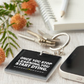 Motivatie lerarenquote sleutelhanger (Voorkant Rechts)