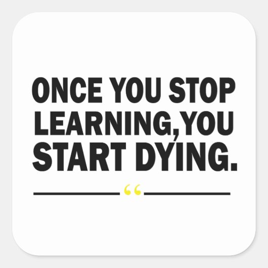 Motivatie lerarenquote vierkante sticker (Voorkant)