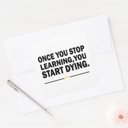 Motivatie lerarenquote vierkante sticker (Envelop)