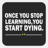 Motivatie lerarenquote vierkante sticker (Voorkant)