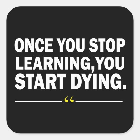 Motivatie lerarenquote vierkante sticker (Voorkant)