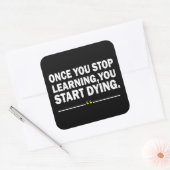 Motivatie lerarenquote vierkante sticker (Envelop)