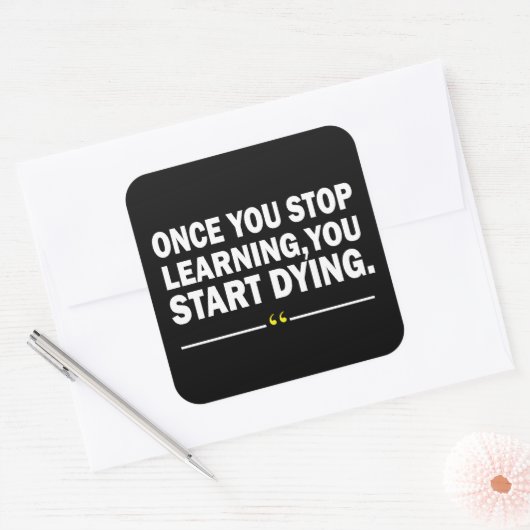 Motivatie lerarenquote vierkante sticker (Envelop)