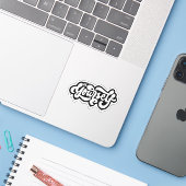 Motivatie Lettering Quote Sticker (Laptop met iPhone)