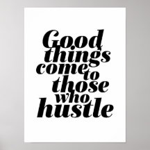 Motivatie leven Citaat Poster Hustle Werk hard