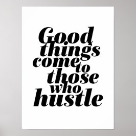 Motivatie leven Citaat Poster Hustle Werk hard