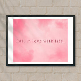 Motivatie leven citaat roze lucht eenvoudig poster