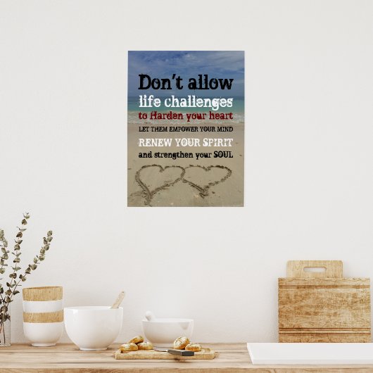 Motivatie leven en uitdagingen poster (Keuken)