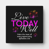 Motivatie LEVEN VANDAAG GOED Christelijk Fotoplaat (Voorkant)