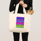 Motivatie levendige "Eet Liefde & Spelen" Art Prin Grote Tote Bag (Voorkant (product))