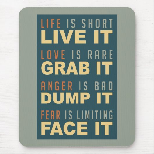 Motivatie Levensadvies mousepad Muismat (Voorkant)