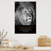 Motivatie lezersplein Black White Lion Poster (Keuken)