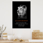 Motivatie lezersplein Black White Lion Poster (Keuken)