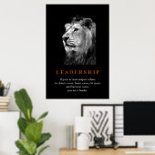 Motivatie lezersplein Black White Lion Poster (Thuiskantoor)