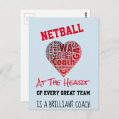 Motivatie liefde Netball Coach Quote Briefkaart (Voorkant / Achterkant)