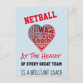 Motivatie liefde Netball Coach Quote Briefkaart