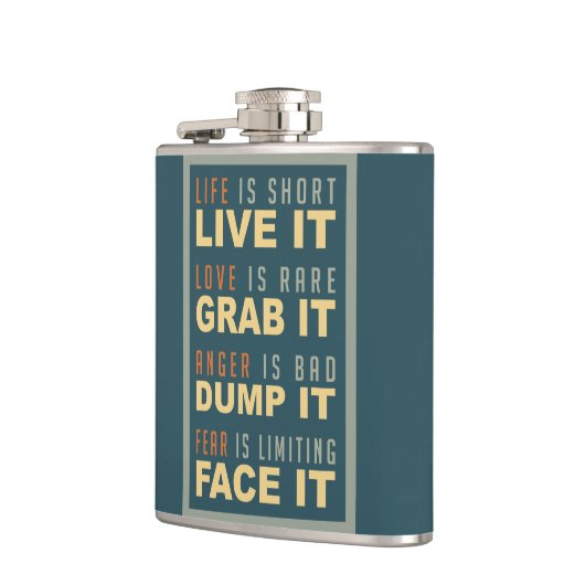 Motivatie Life Advice kolf Heupfles (Links)