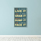 Motivatie Life Advies canvas print (Insitu (Houten vloer))