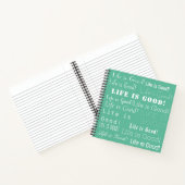 Motivatie "Life is Good" op zacht groen en blauw Notitieboek (Binnen)