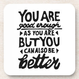 Motivatie Lino-citaatafdruk Bier Onderzetter