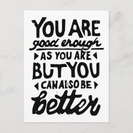 Motivatie Lino-citaatafdruk Briefkaart