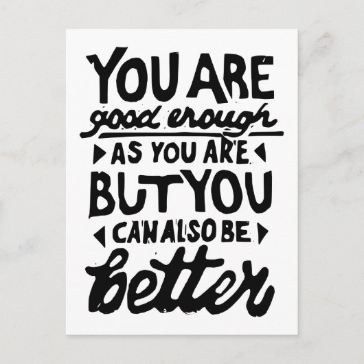 Motivatie Lino-citaatafdruk Briefkaart (Voorkant)