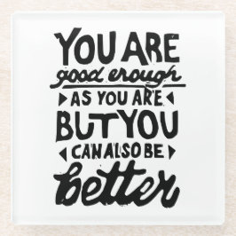 Motivatie Lino-citaatafdruk Glazen Onderzetter