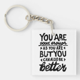 Motivatie Lino-citaatafdruk Sleutelhanger