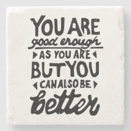 Motivatie Lino-citaatafdruk Stenen Onderzetter