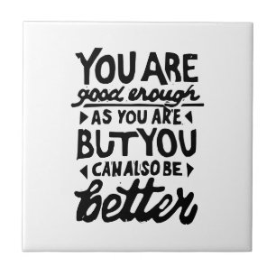 Motivatie Lino-citaatafdruk Tegeltje