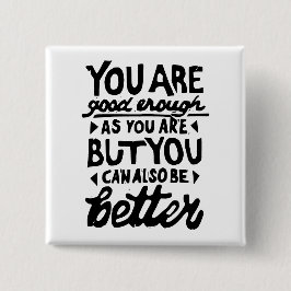 Motivatie Lino-citaatafdruk Vierkante Button 5,1 Cm