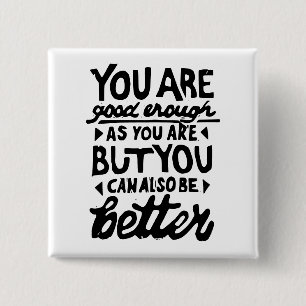 Motivatie Lino-citaatafdruk Vierkante Button 5,1 Cm