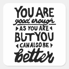 Motivatie Lino-citaatafdruk Vierkante Sticker