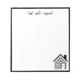 Motivatie "list sell repeat" Real Estate Agent Notitieblok