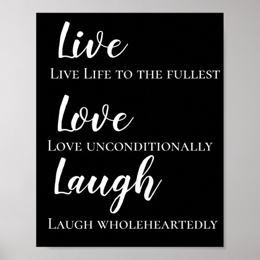 Motivatie Live Love Laugh Poster (Voorkant)
