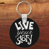 Motivatie Live Uw artikelzwarte Sleutelhanger (Voorkant)