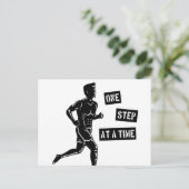 Motivatie lopende prijsopgave zwart briefkaart (Staand voorkant)