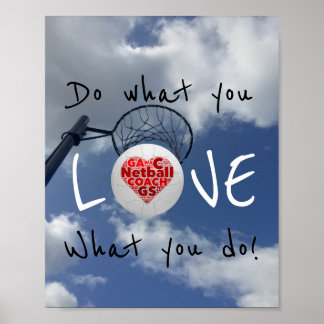 Motivatie Love Netball Quote Poster