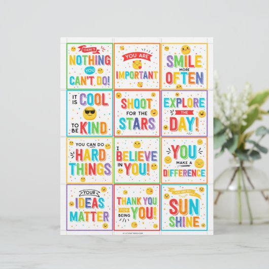 Motivatie Lunch Box Notities kinder Lunchbox kaart (Staand voorkant)