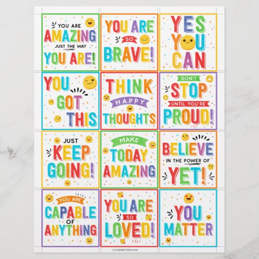 Motivatie Lunch Box Notities kinder Lunchbox kaart (Voorkant)